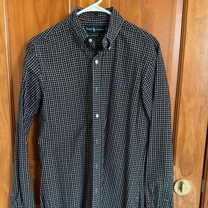 Ralph Lauren Black and White Checkered Men's Shirt